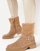  Botine Maro cu Blană și Cataramă Decorativă Kledorra