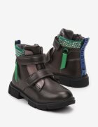  Botine Maro cu Brant de Piele Naturală Nafisah