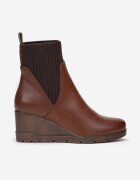  Botine maro cu carâmb elastic cu pană Ouban