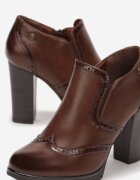  Botine Maro cu toc gros cu fermoar Raftera