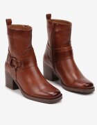  Botine Maro cu Toc Stil Biker Decorate cu Curele și Catarame Verielea