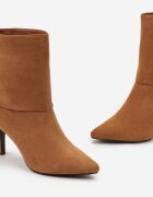  Botine Maro cu toc stiletto și carâmb răsfrânt Mathea