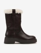  Botine maro plate decorate cu blană Izamirel