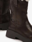  Botine maro plate decorate cu blană Izamirel