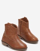  Botine Maro Stil cowboy cu cusături pe talpă plată Lmelie