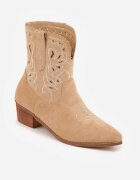  Botine Maro Vices cu Toc Stil Cowboy cu Broderie Nelithraea