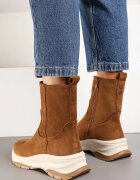  Botine Marouri din Imitație de Piele întoarsă cu Talpă Groasă în Stil Streetwear Reanornna
