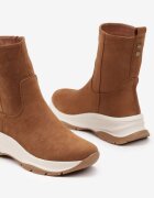  Botine Marouri din Imitație de Piele întoarsă cu Talpă Groasă în Stil Streetwear Reanornna