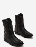  Botine Negre Cowboy cu Cusături Blenikava