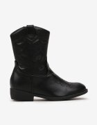  Botine Negre Cowboy cu Cusături Taito