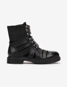  Botine Negre cu Carâmb cu Decupaje și Lanț Karolyne
