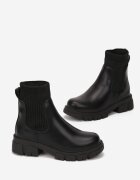  Botine Negre cu Carâmb Elastic Minoo