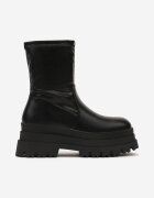  Botine Negre cu Gambă Ajustată și Platformă Lirelita