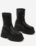  Botine Negre cu Gambă Ajustată și Platformă Lirelita