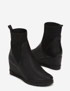  Botine Negre cu Gambă Elastică pe Toc Pană Ouban