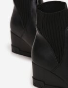  Botine Negre cu Gambă Elastică pe Toc Pană Ouban