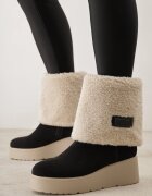  Botine Negre cu pană cu blăniță tip Miel Asnora