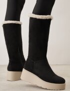  Botine Negre cu pană cu blăniță tip Miel Asnora