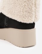  Botine Negre cu pană cu blăniță tip Miel Asnora