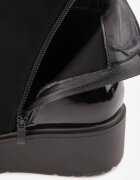  Botine Negre cu pană Decorate cu fermoar și Inserții lăcuite Linnalia