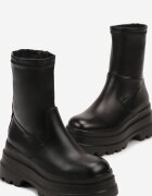  Botine Negre cu platformă înaltă și carâmb mulat Belissara