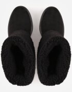  Botine Negre cu talpă pană cu guler răsucit și blană Irilaura