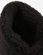  Botine Negre cu talpă pană cu guler răsucit și blană Irilaura