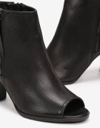  Botine Negre cu toc gros cu tija peste gleznă și cu vârful deschis Alentha
