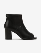  Botine Negre cu toc gros cu vârf deschis Isolene