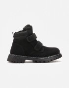  Botine Negre cu Velcro și Talpă Groasă Meralesi