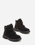  Botine Negre cu Velcro și Talpă Groasă Meralesi