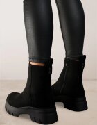  Botine Negre din Imitație de Piele Întoarsă pe Platformă Embosată Naorinda
