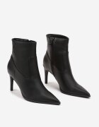  Botine Negre Elegante cu toc stiletto cu vârf ascuțit Ittolora