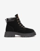  Botine Negre în Stil Trappers Căptușite Gros Samecia