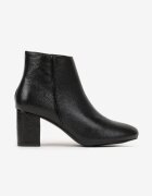 Botine Negre Metalice cu toc gros din imitație de piele Sael