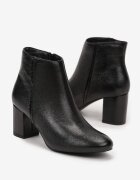 Botine Negre Metalice cu toc gros din imitație de piele Sael