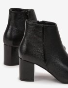 Botine Negre Metalice cu toc gros din imitație de piele Sael