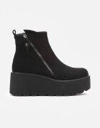  Botine Negre pe pană cu platformă ornamentate cu fermoar Irivara