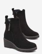  Botine Negre pe Pană din Imitație de Antilopă Paurik