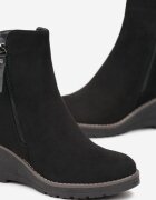  Botine Negre pe Pană din Imitație de Antilopă Paurik