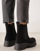  Botine Negre pe talpă groasă cu carâmb elastic Mavirae