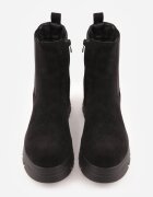  Botine Negre pe talpă groasă cu carâmb elastic Mavirae