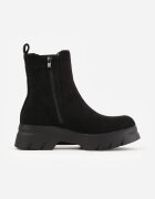  Botine Negre pe talpă groasă cu carâmb elastic Mavirae