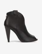  Botine negre Peep Toe pe toc conic Zaorvan