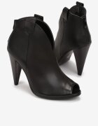 Botine negre Peep Toe pe toc conic Zaorvan