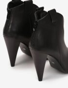  Botine negre Peep Toe pe toc conic Zaorvan