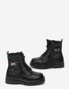  Botine Negre stil worker cu Buzunar Maerephone