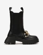  Botine Negre Worker cu Lanț Decorativ Elwena