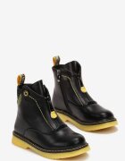  Botine Negru-Galben pe Talpă Groasă cu Strasuri Edinsa