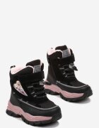  Botine Negru-Roz cu Talpă Groasă cu Velcro Silvaril